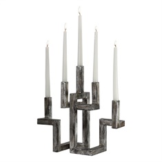 Uttermost Rudra Antiqued Silver Candelabra