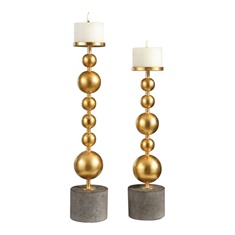 Uttermost Selim Gold Sphere Candleholders S/2