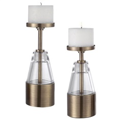 Uttermost Theirry Crystal Candleholders, Set/2