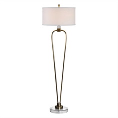 Valkaria Curved Brass Floor Lamp