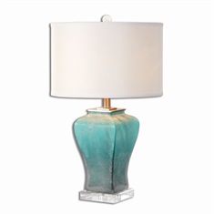 Valtorta Blue-Green Glass Table Lamp