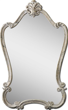 Walton Hall Antique White Mirror
