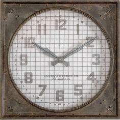 Warehouse Wall Clock W/ Grill