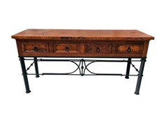 Wooden and Iron Cocktail Table