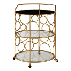 Xandra Gold Serving Cart