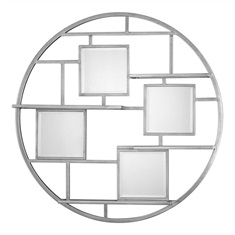 Zaria Mirrored Round Wall Shelf
