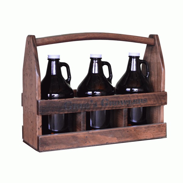 3 Growler Beer Caddy Personalized