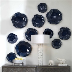 Abella Blue Ceramic Wall Decor, S/3