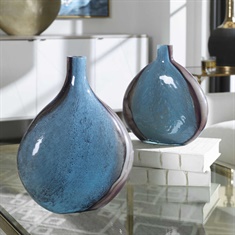 Adrie Art Glass Vases, S/2