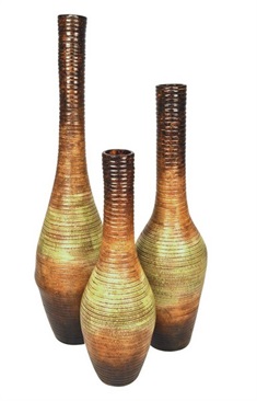 Brooks Ribbed Vases S/3