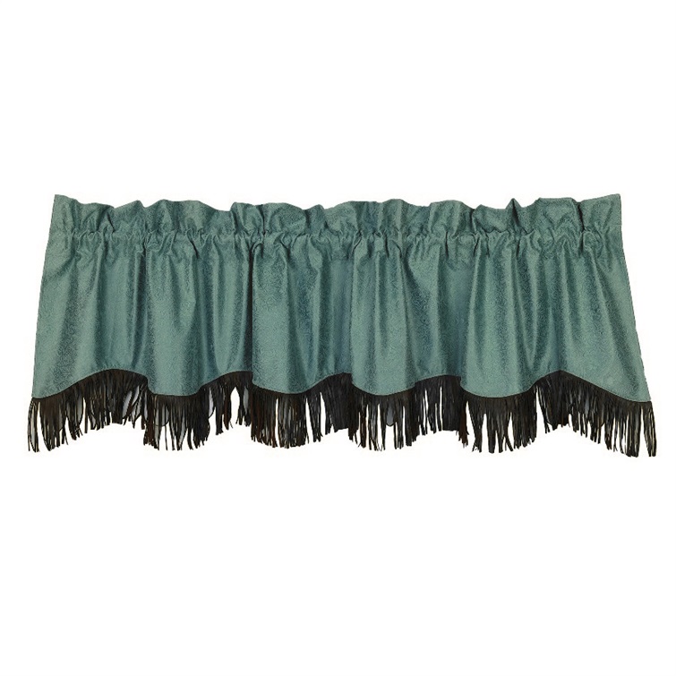 Chyenne Turquoise Faux Tooled Leather Valance