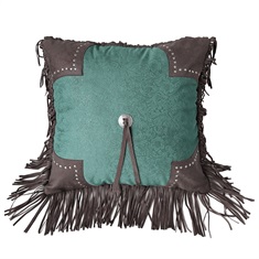 Chyenne Turquoise Scalloped Tooled Square Pillow
