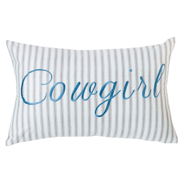 Cowgirl Embroidery Pillow