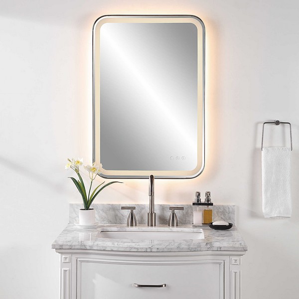 Crofton Lighted Black Vanity Mirror