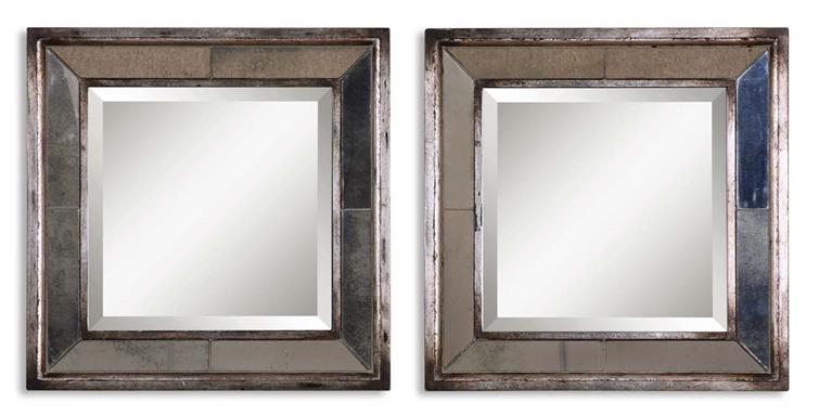 Davion Squares Silver Mirror Set/2