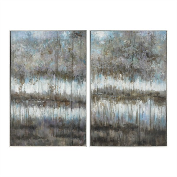 Gray Reflections Landscape Art S/2