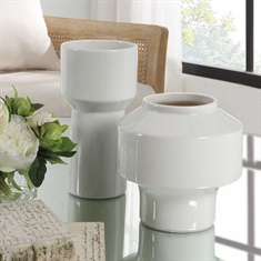 Illumina Abstract White Vases, Set/2