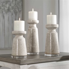 Kyan Ceramic Candleholders, S/3