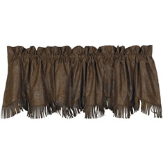 Red Rodeo Faux Tooled Leather Valance