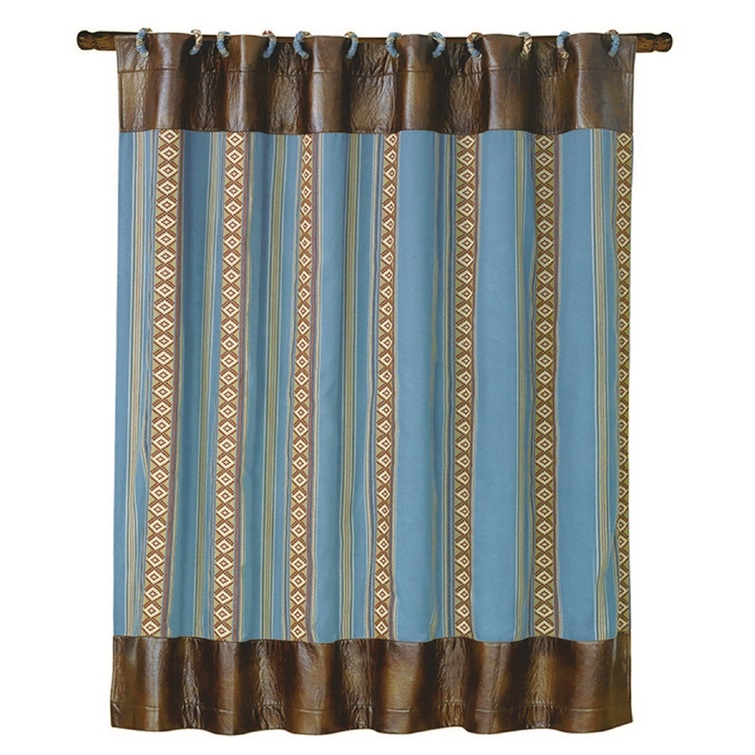 Ruidoso Blue Striped Shower Curtain