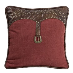 Ruidoso Square red with  leather scalloped edges