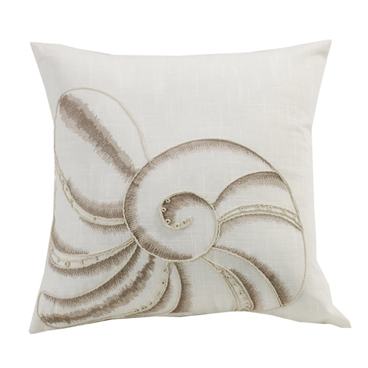 Seashell Embroidery Pillow
