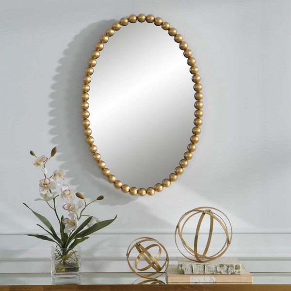 Serna Gold Oval Mirror