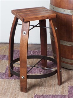 Stave Stool With Wooden Top 26"