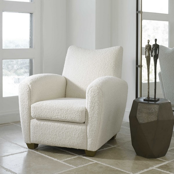 Teddy White Shearling Accent Chair