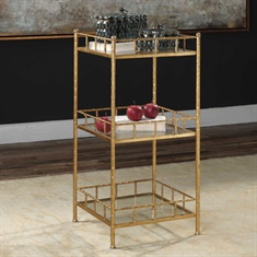 Tilly Gold Accent Shelf Table