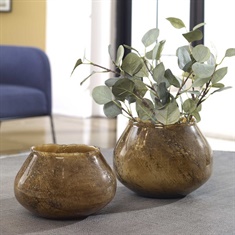 Tortoise Glass Vases, Set/2
