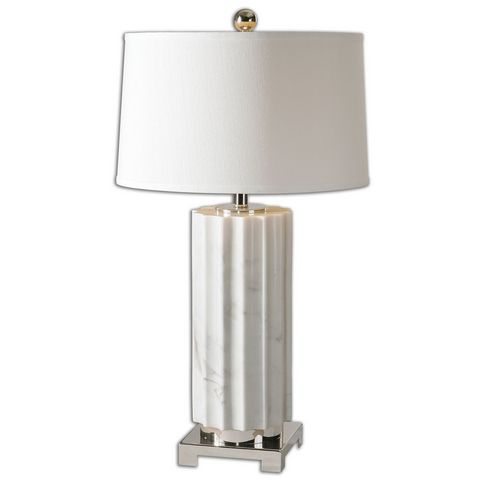 Castorano White Marble Lamp