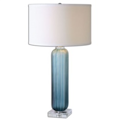 Uttermost Caudina Frosted Blue Glass Lamp