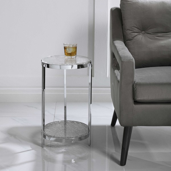 Clarence Textured Glass Accent Table