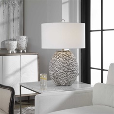 Cyprien Gray White Table Lamp