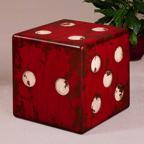 Dice Red Accent Table