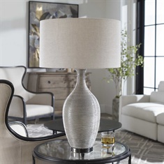 Dinah Gray Textured Table Lamp