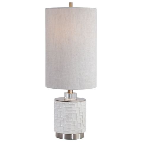 Elyn Glossy White Accent Lamp