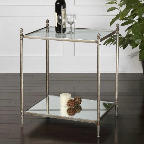 Gannon Mirrored Glass End Table