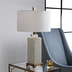 Irie Crackled Taupe Table Lamp