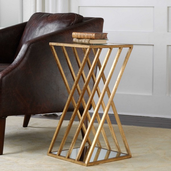 Janina Gold Dimensional Accent Table