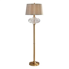 Uttermost Jelani Glass & Brass Floor Lamp