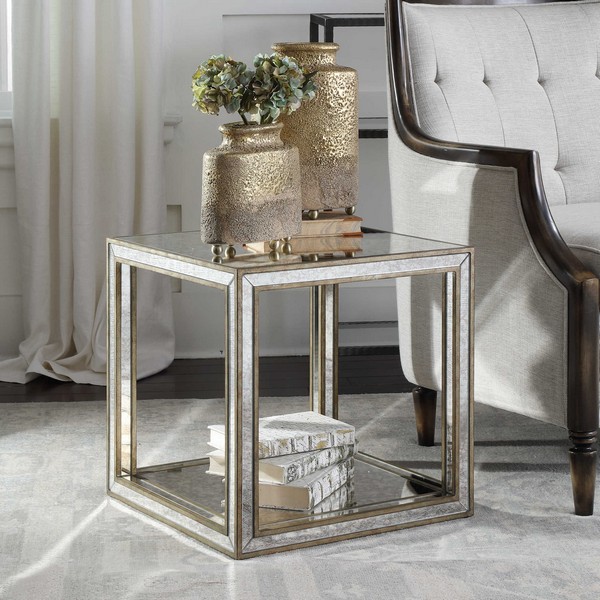 Julie Mirrored Accent Table