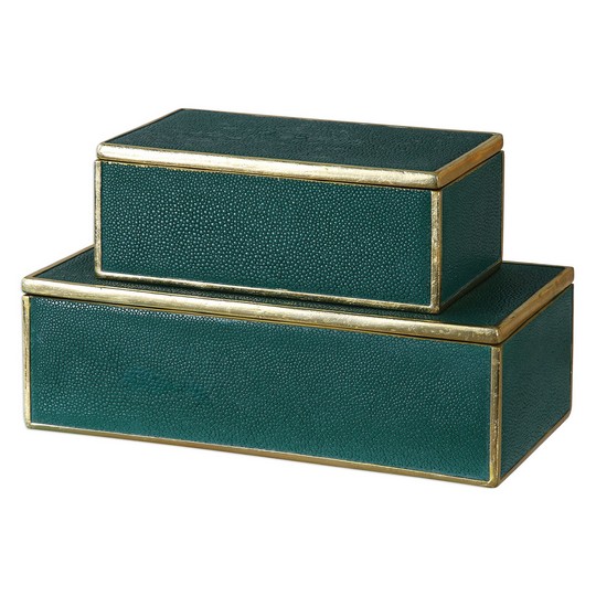 Uttermost Karis Emerald Green Boxes S/2