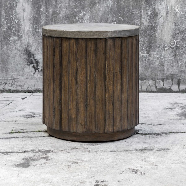 Maxfield Wooden Drum Side Table