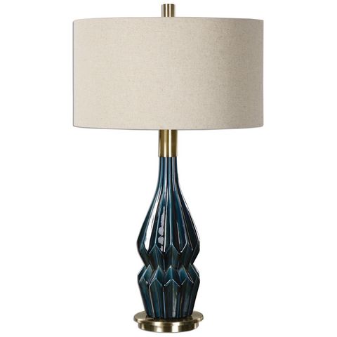 Prussian Blue Ceramic Lamp