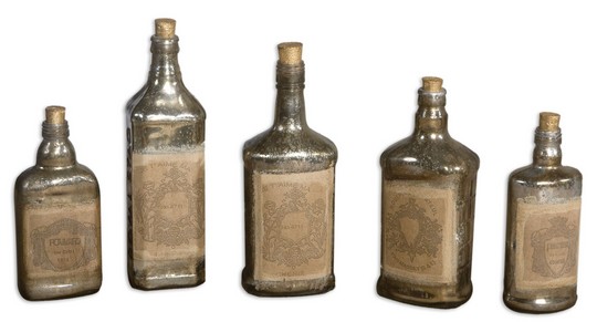 Uttermost Recycled Bottles Set/5