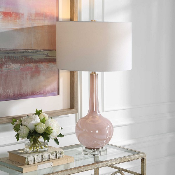 Rosa Pink Glass Table Lamp