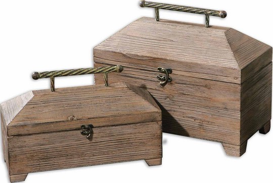 Uttermost Tadao Natural Wood Boxes, Set/2