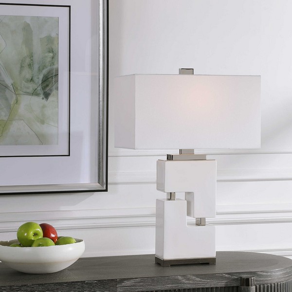 Tetris White Table Lamp